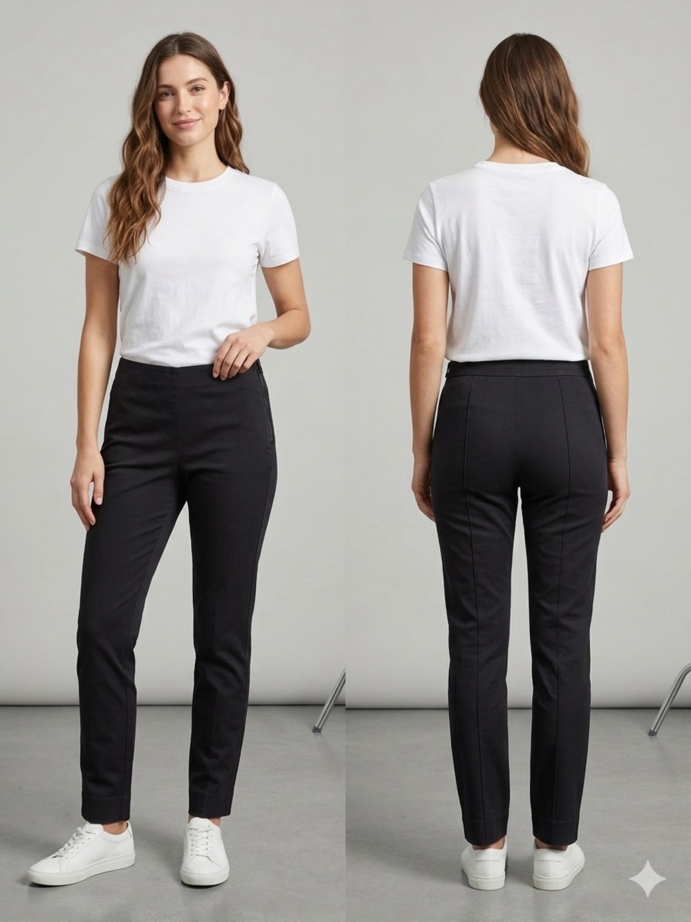 Everlane Side Zip Pants Womens 10 Black Stretch Comfort Waist Crop Trouser